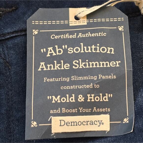 Democracy "Ab"solution® Blue Ankle Skimmer Distressed‎ Jean Plus Size 24 W New - Picture 13 of 15